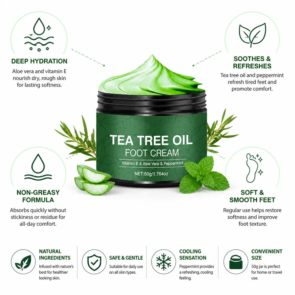 Foot Moisturizer Aloe Vera Peppermint Cooling