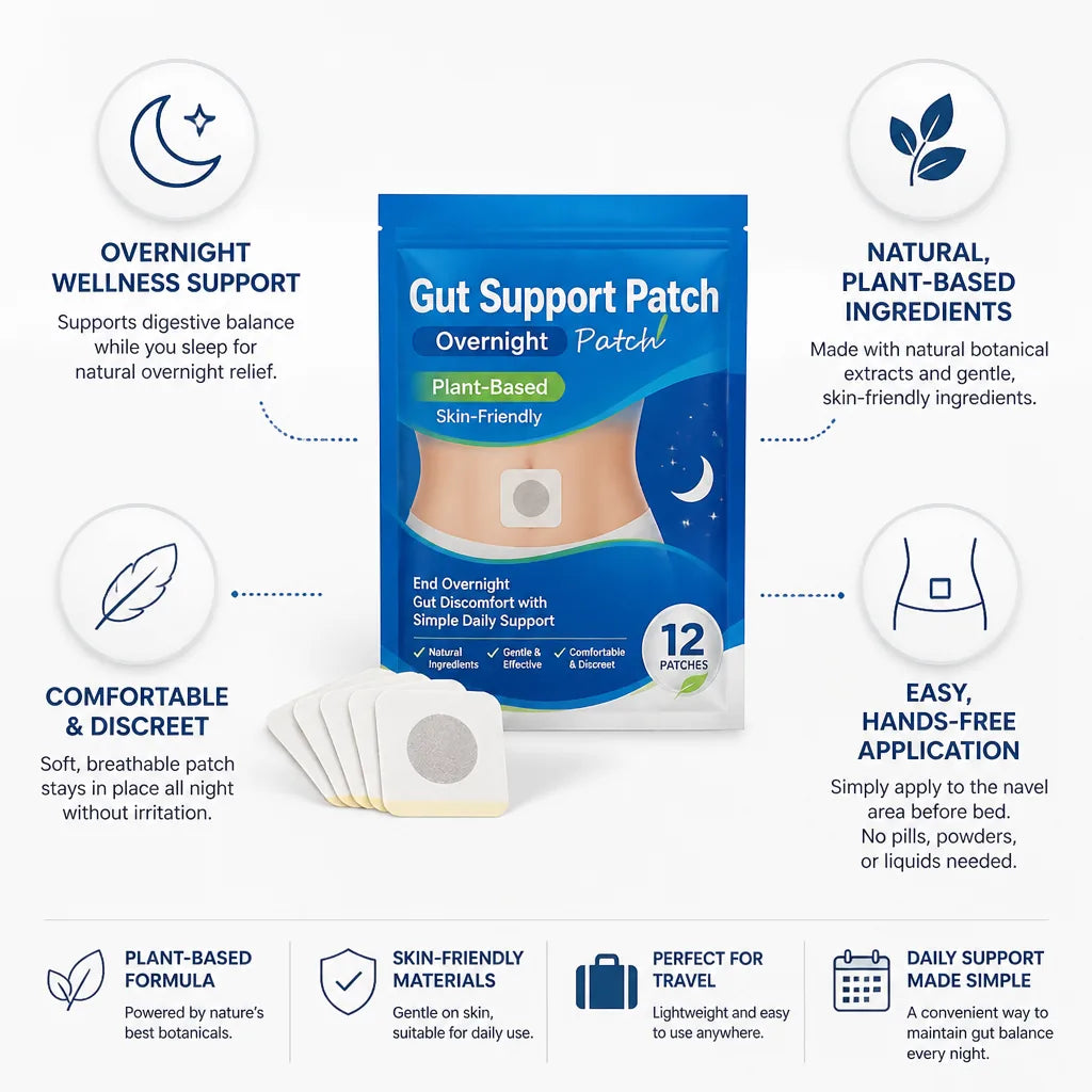 Gut Support Patch Overnight Plant-Based Skin-Friendly