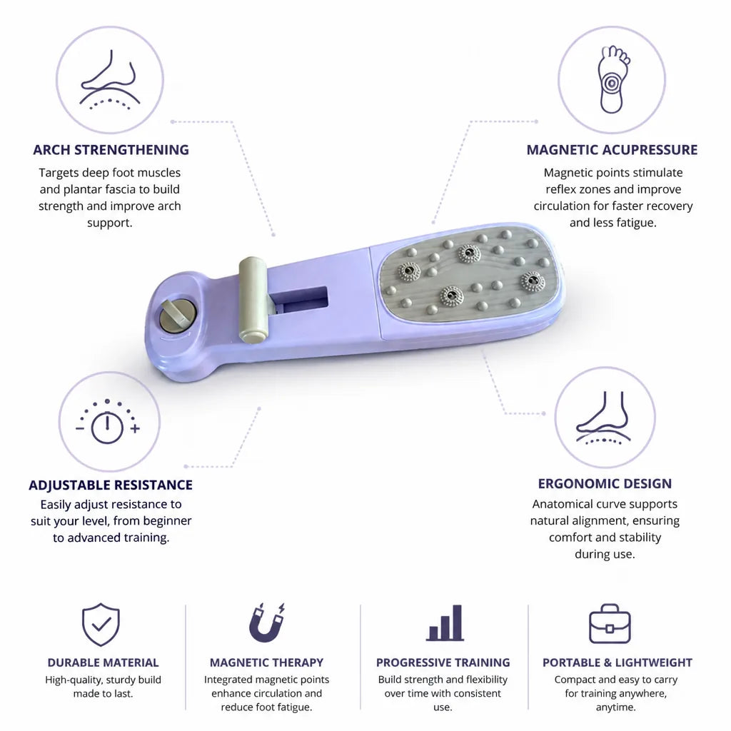 Foot Arch Training Board Magnetic Acupressure & Adjustable Resistance