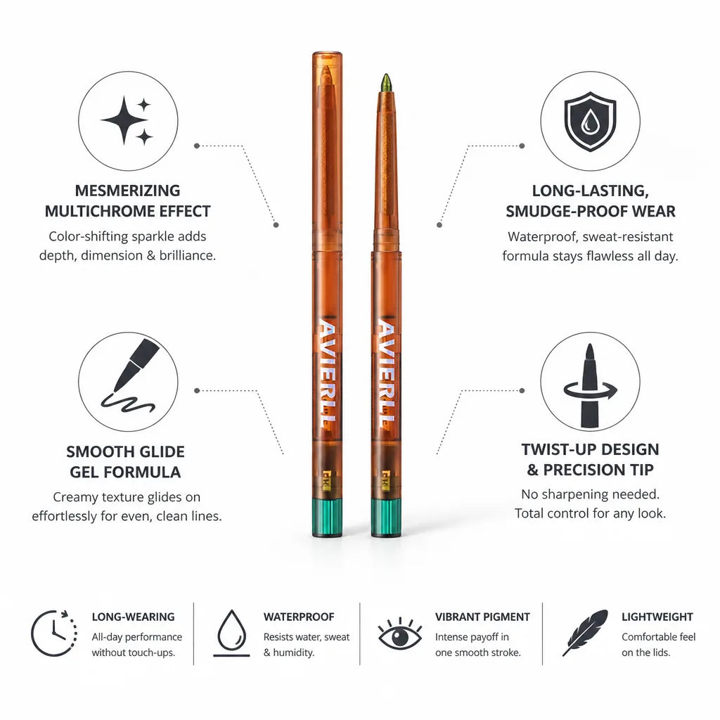 Gel Eyeliner Pencil Multichrome Waterproof Twist-Up