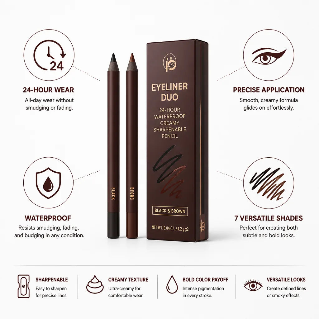 Eyeliner Duo 24-Hour Waterproof Creamy Sharpenable Pencil
