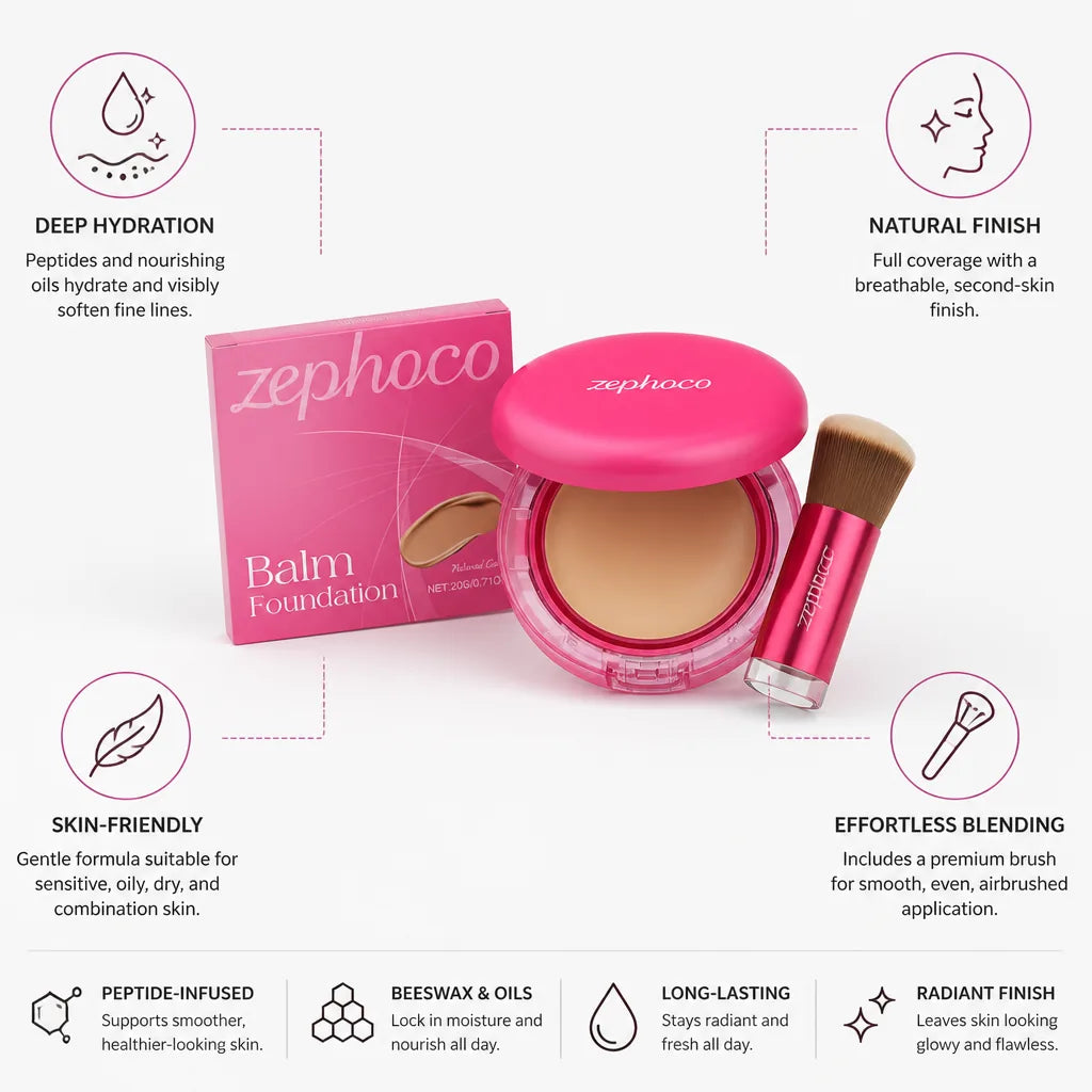 Foundation Balm Peptide-Infused Hydrating Brush Included