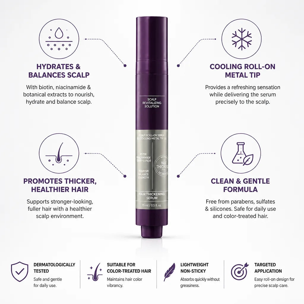Scalp Roll-On Serum Cooling Metal Tip Biotin & Niacinamide