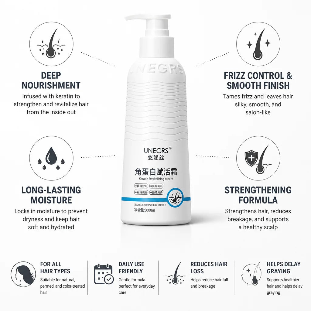 Hair Cream Keratin-Infused Deep Nourishing & Frizz Control