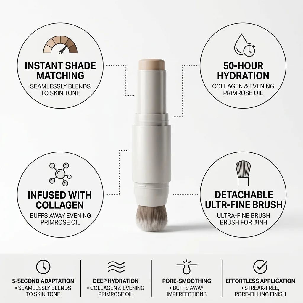 Cream Stick Shade-Adapting Detachable Brush 50-Hour Hydration