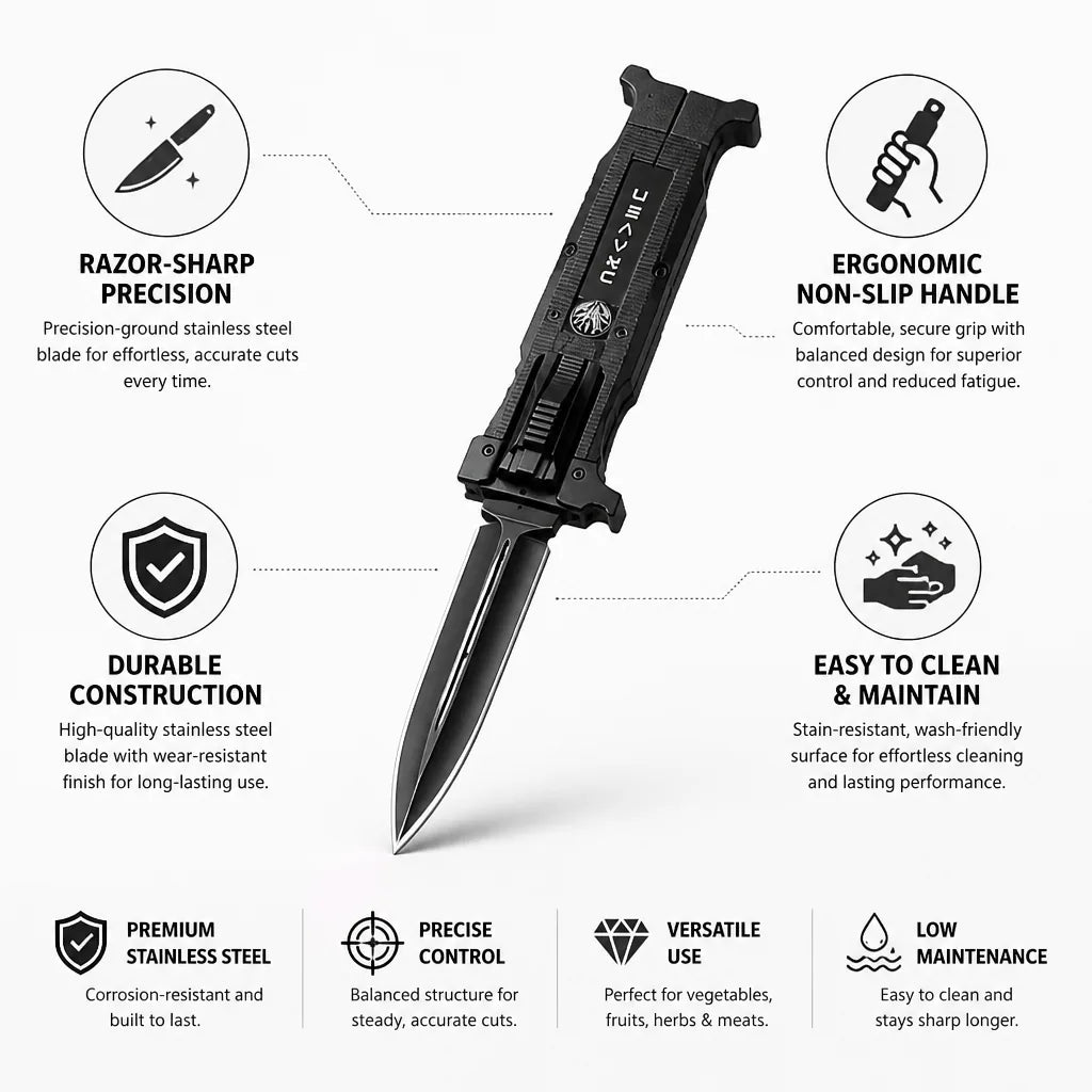 Chef Knife Razor-Sharp Stainless Steel Ergonomic Non-Slip Handle
