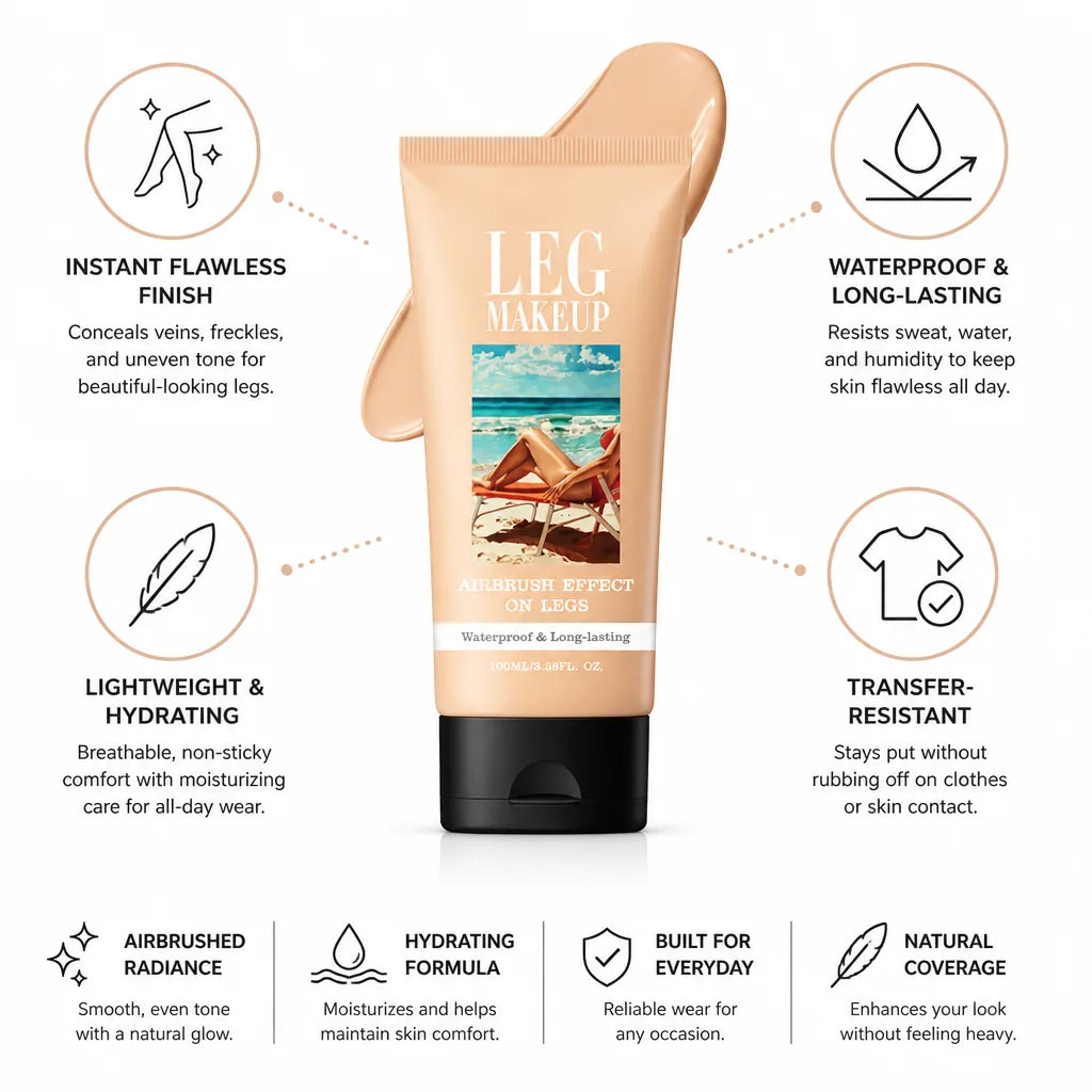 Leg Concealer Airbrushed Finish Waterproof Hydrating & Transfer Resistant