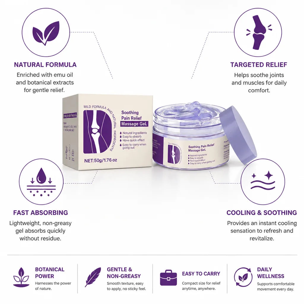 Pain Relief Gel Emu Oil & Turmeric Fast-Absorbing Non-Greasy