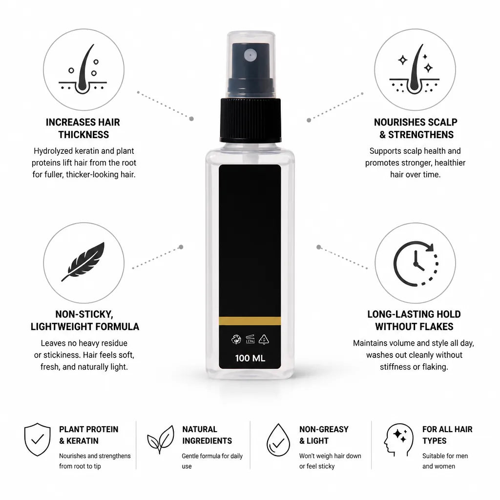 Hair Thickening Spray Plant Protein & Keratin Non-Sticky
