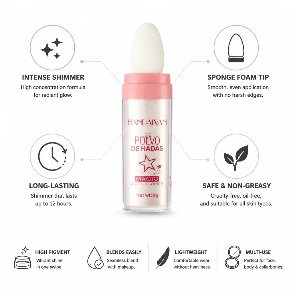Highlighter Pen Sponge Foam Tip Long-Lasting Shimmer