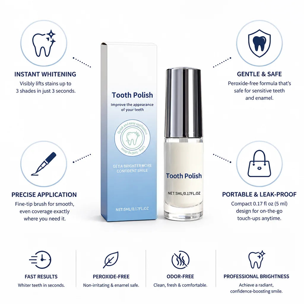 Teeth Whitening Paint Instant Brightening Peroxide-Free Fine-Tip Brush