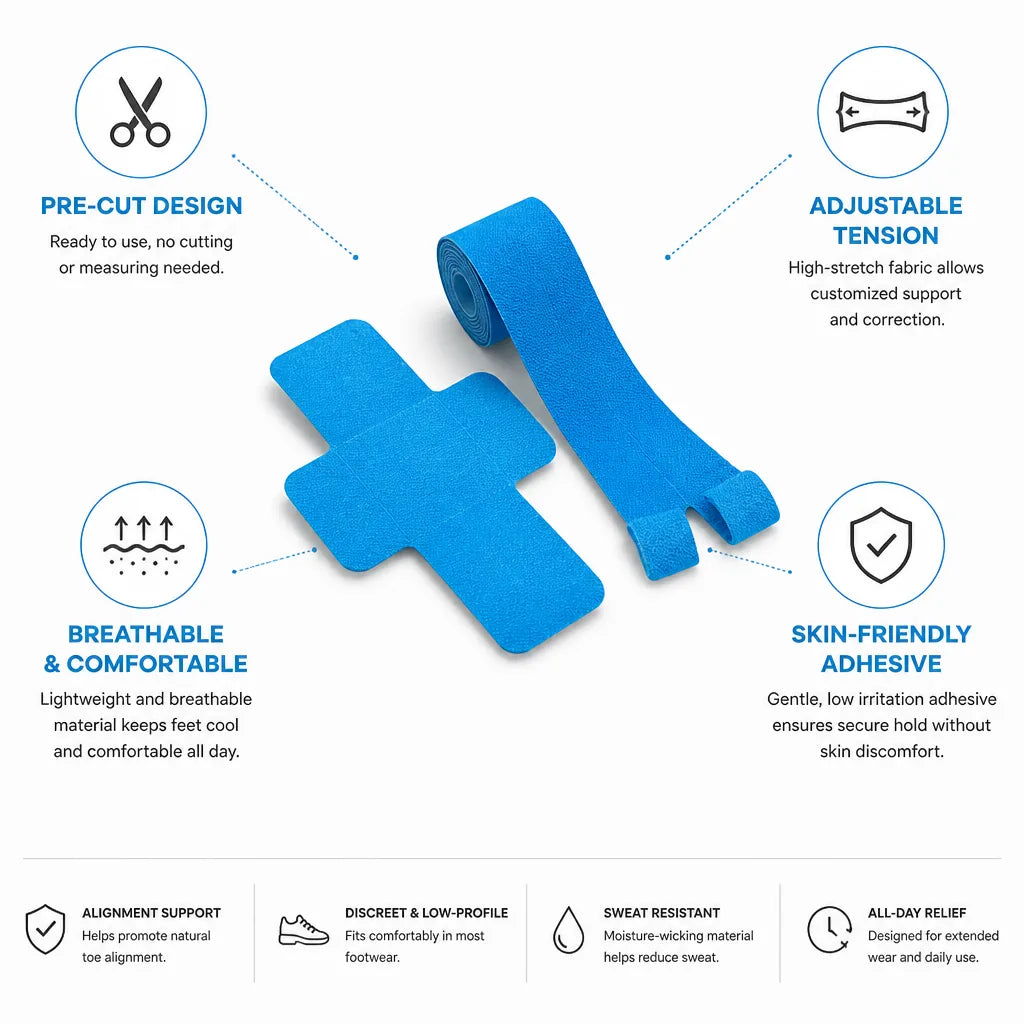 Bunion Corrector Tape Pre-Cut Adjustable & Breathable