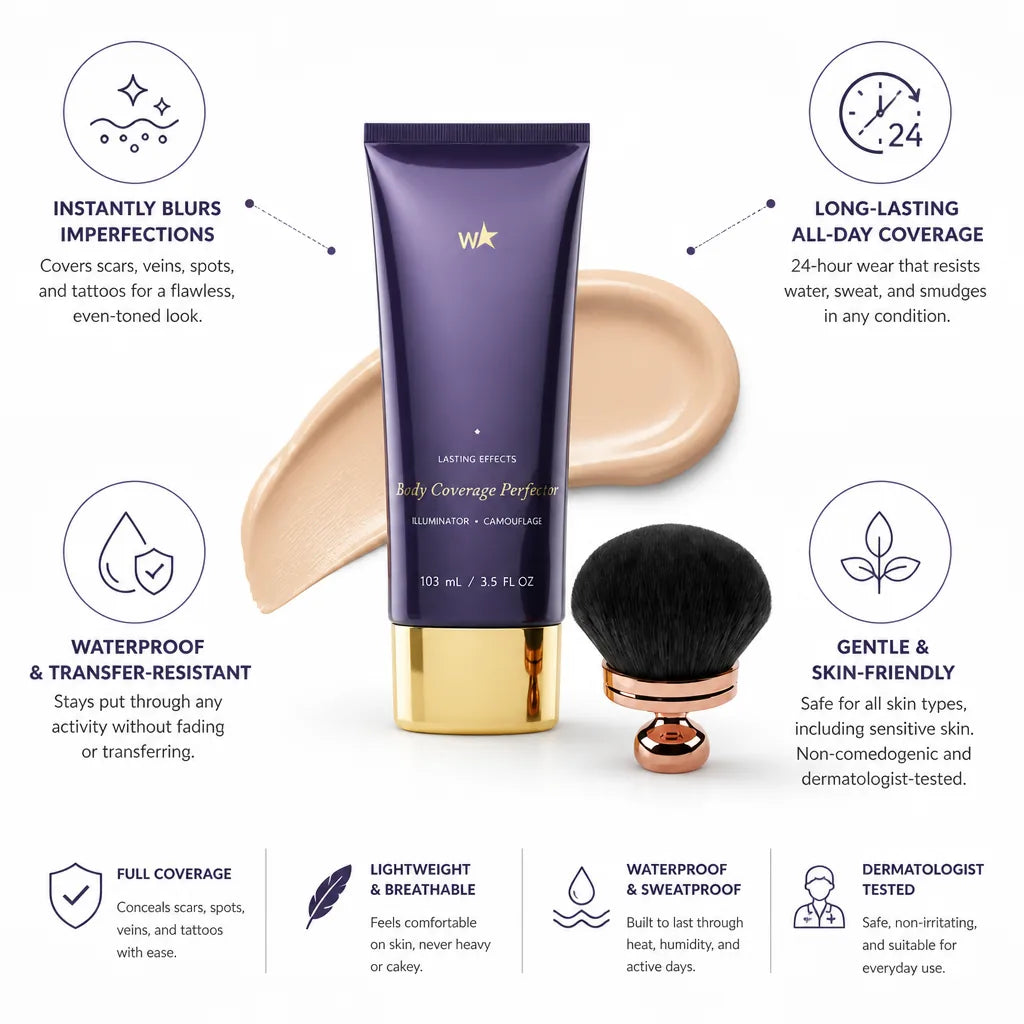 Face & Body Concealer Full-Coverage Lightweight Waterproof