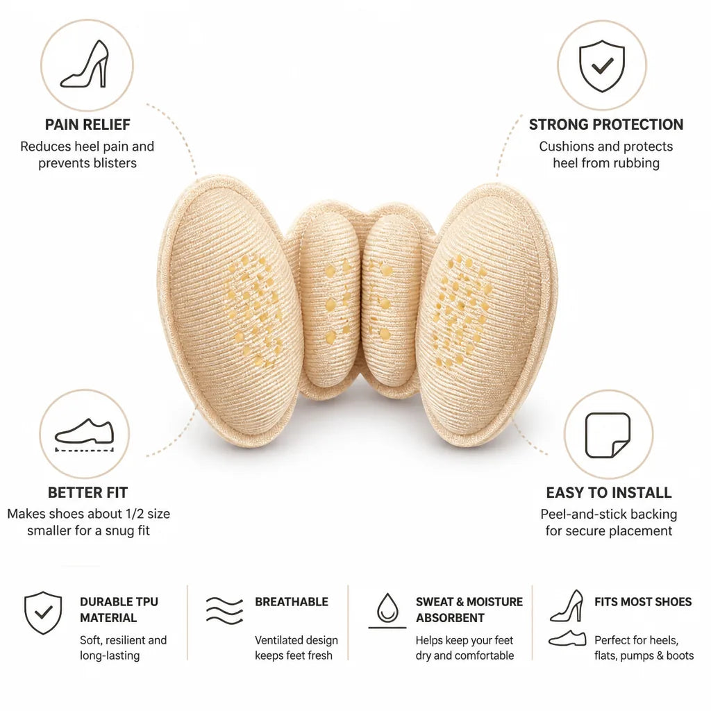 Heel Cushion Self-Adhesive Pain Relief & Anti-Blister