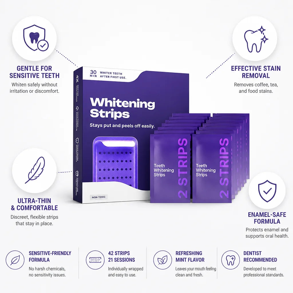 Whitening Strips Sensitive-Friendly Ultra-Thin Mint