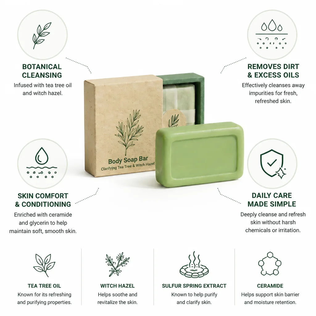 Body Soap Bar Clarifying Tea Tree & Witch Hazel