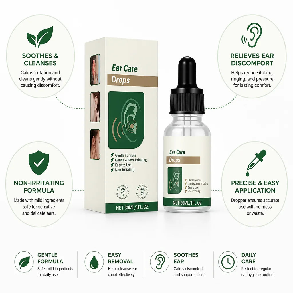 Ear Drops Soothing Non-Irritating Formula & Precision Dropper