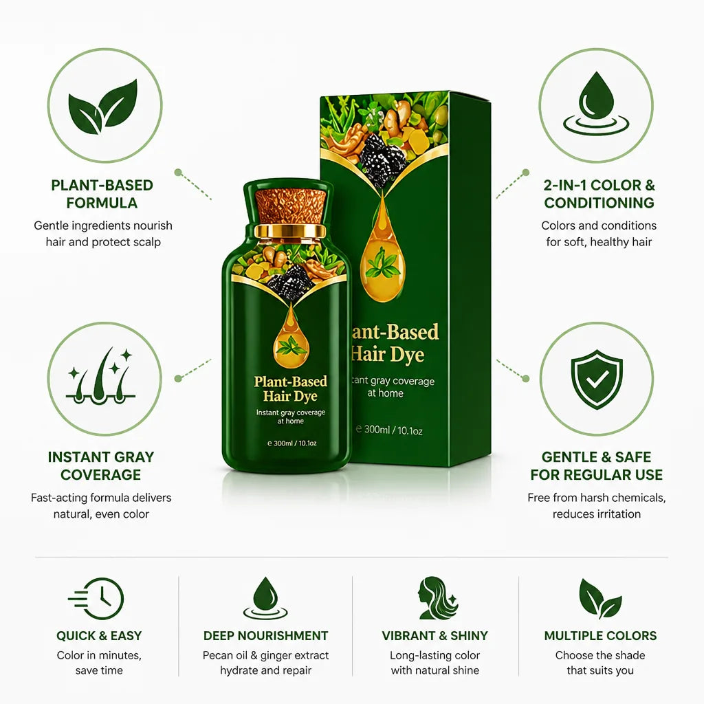 Hair Dye Plant-Based Instant Gray Coverage