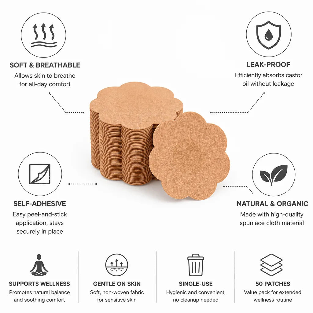 Navel Patches Self-Adhesive Organic Single Use 50 Pack