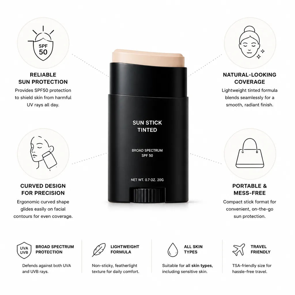 Sun Stick Tinted SPF50 Curved Applicator