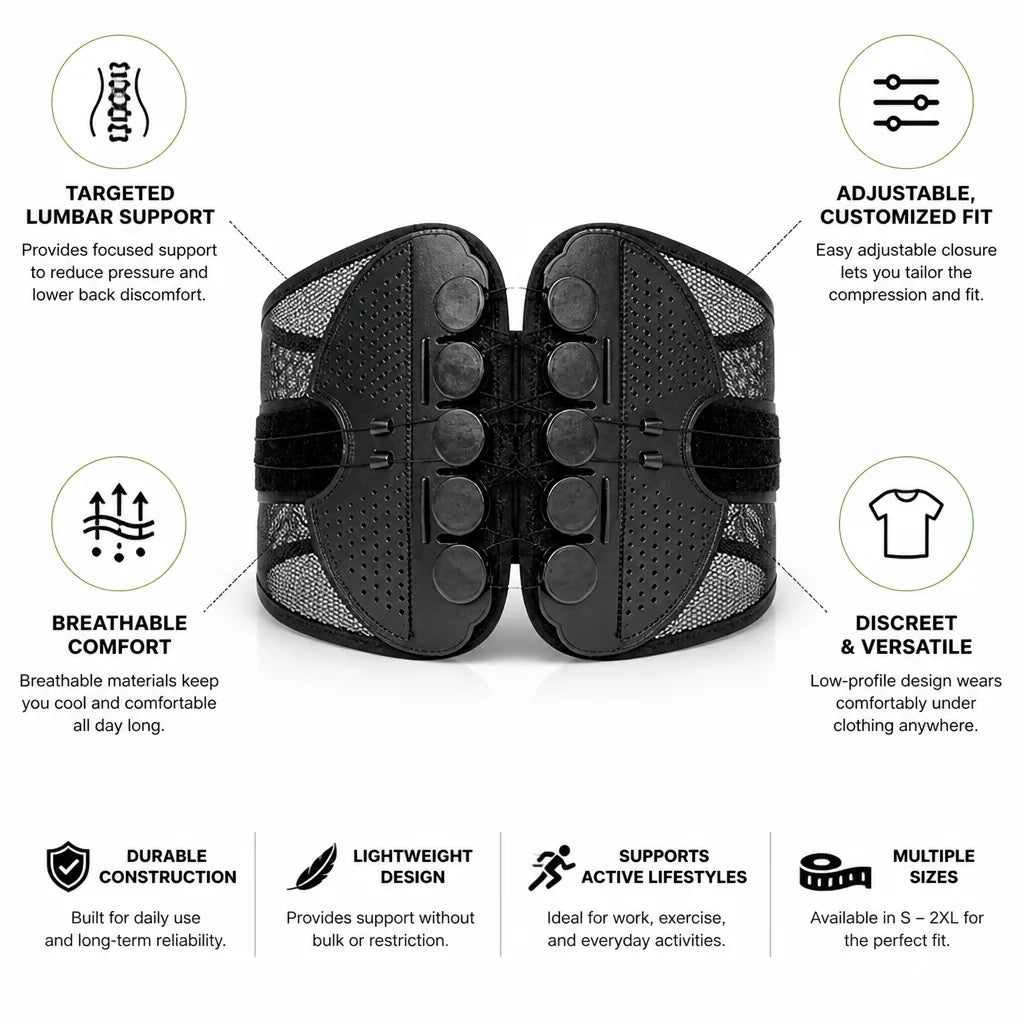 Lumbar Support Belt Targeted Support Adjustable & Discreet