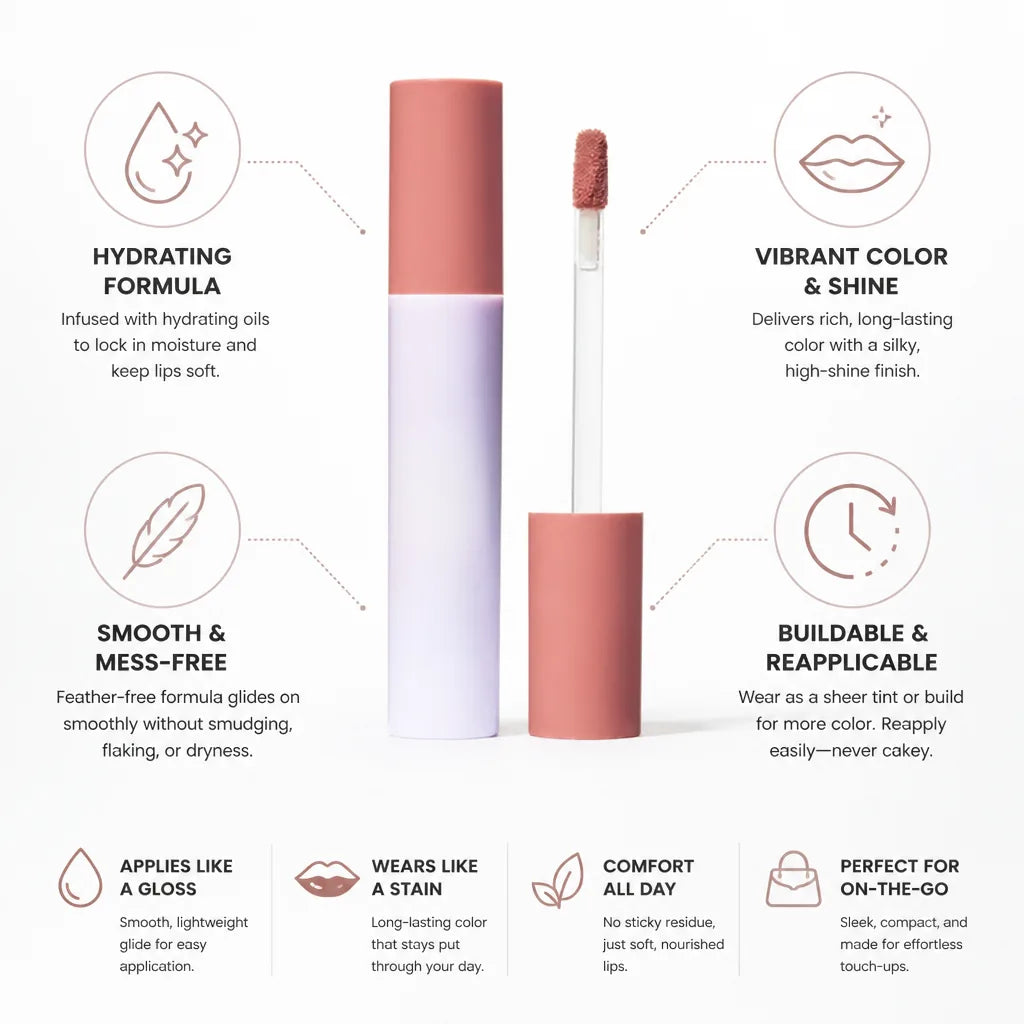 Tinted Lip Oil Hydrating Long-Lasting Shine