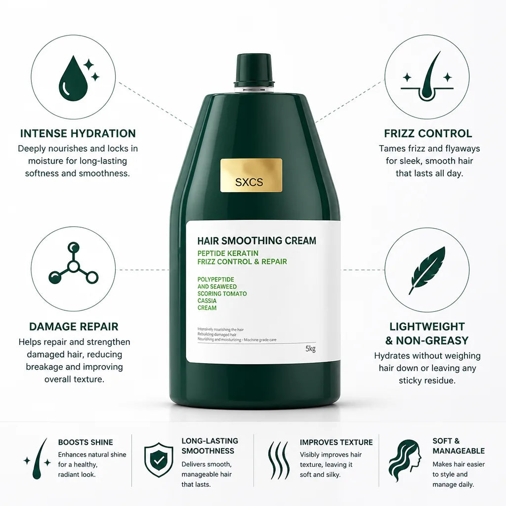 Hair Smoothing Cream Peptide Keratin Frizz Control & Repair