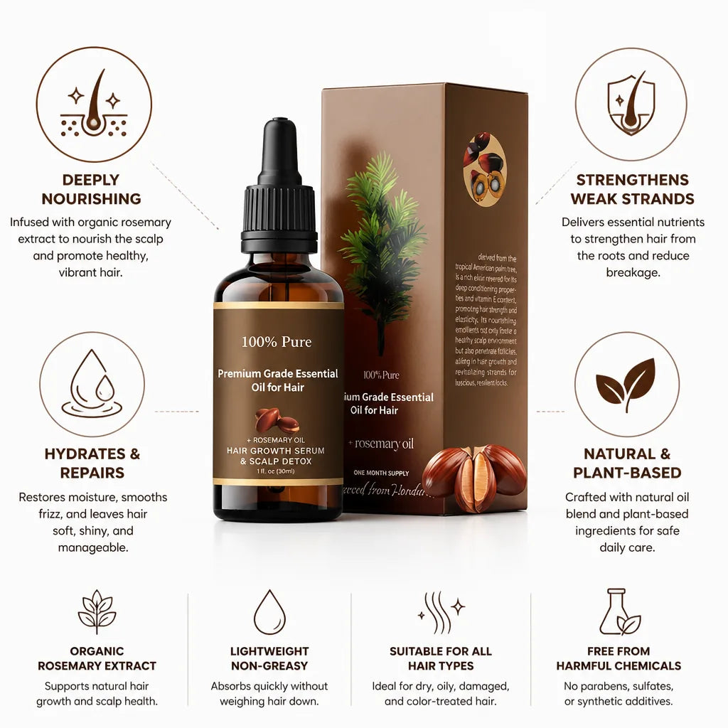 Hair Oil Organic Rosemary Strengthening & Nourishing