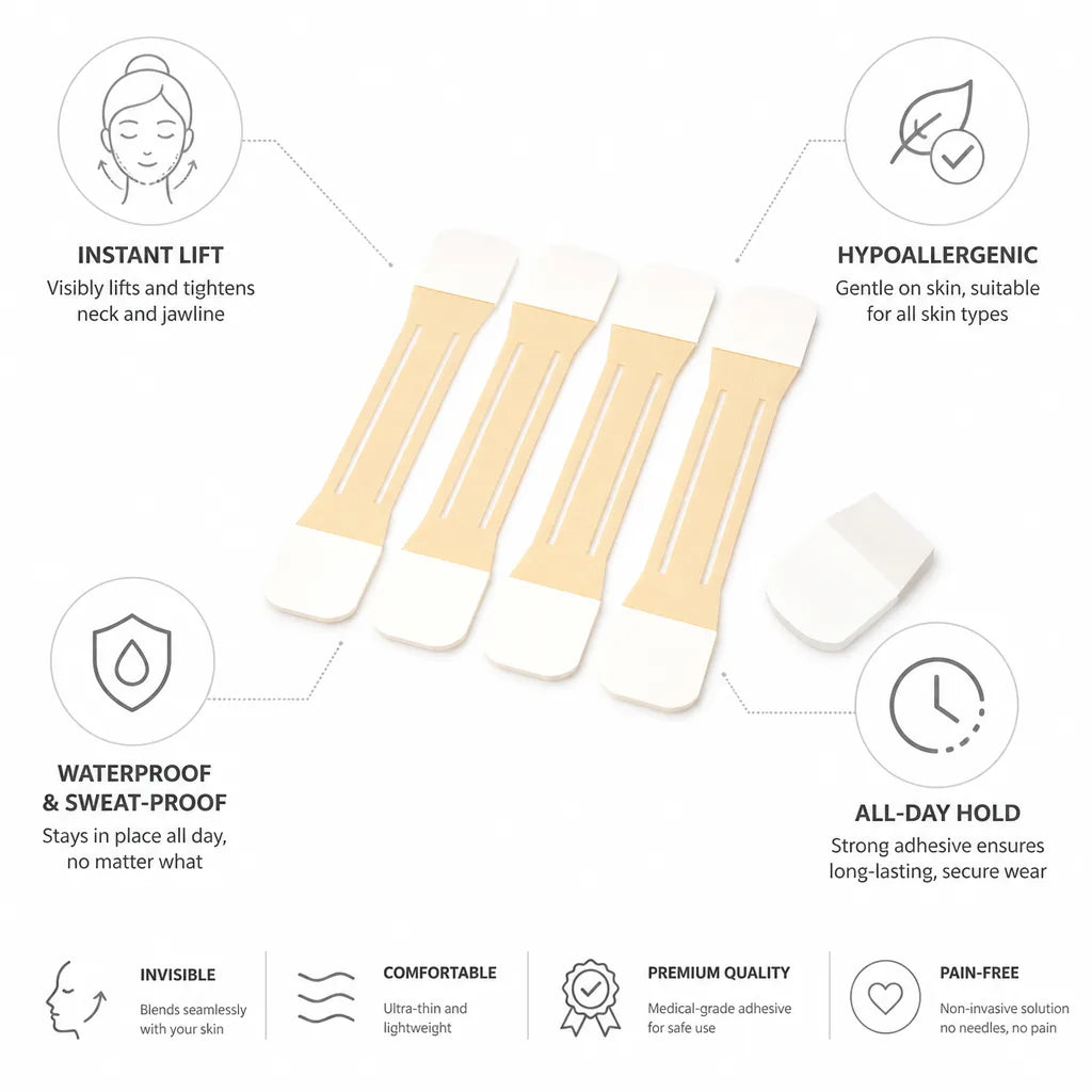 Facial Lift Tape Invisible Hypoallergenic All-Day Hold