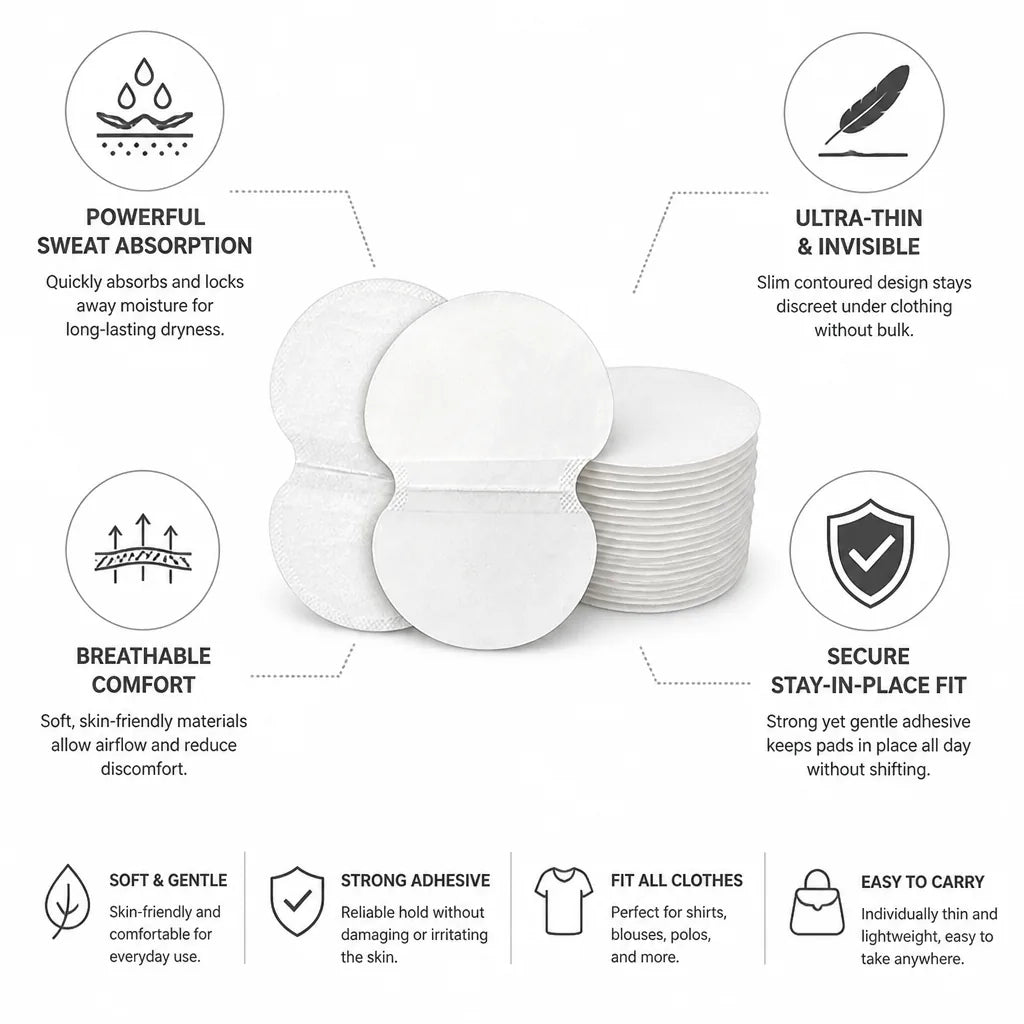 Underarm Sweat Pads Ultra-Thin High-Absorption 50 Pairs