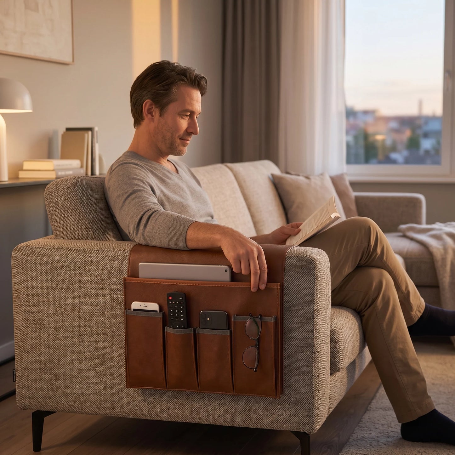 Armrest Organizer Felt 5 Pockets Tool-Free Installation