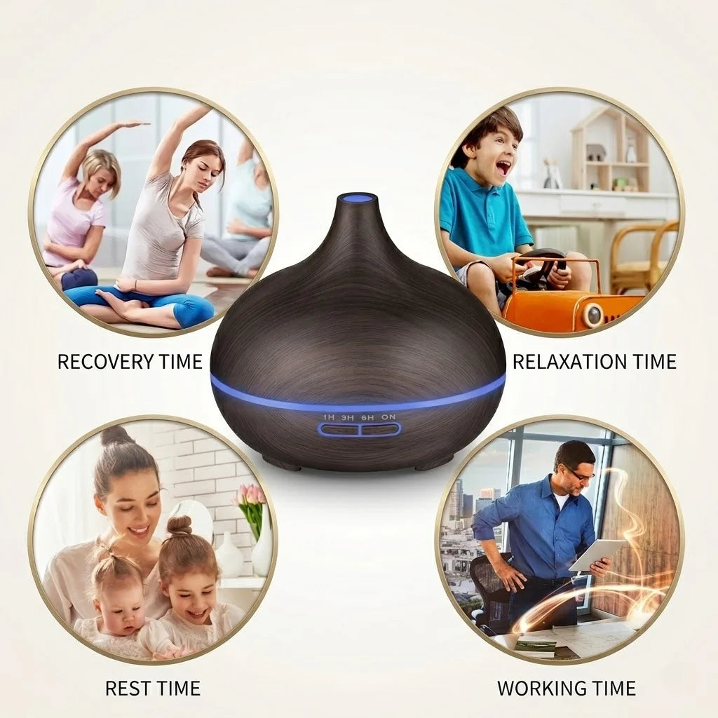 Aromatherapy Diffuser Quiet Wood Grain & Marble Finish
