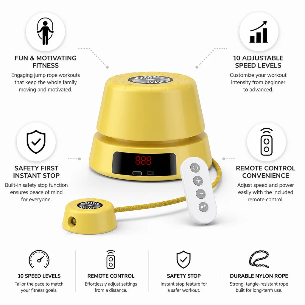 Automatic Jump Rope Remote Control & 10-Speed Safety Stop