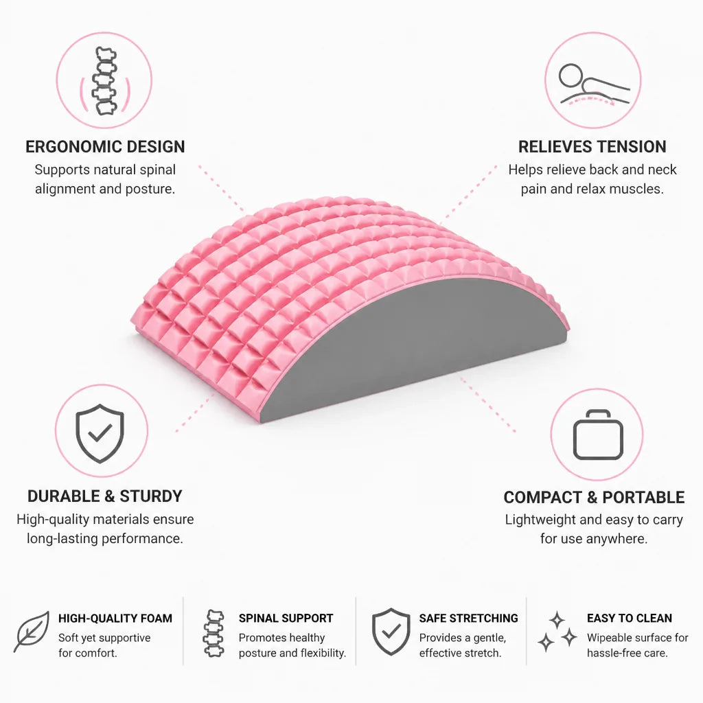 Back & Neck Stretching Pillow Ergonomic Foam Support