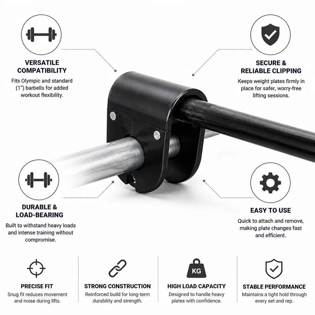 Barbell U-Clip Heavy-Duty Fits Olympic & 1 Inch
