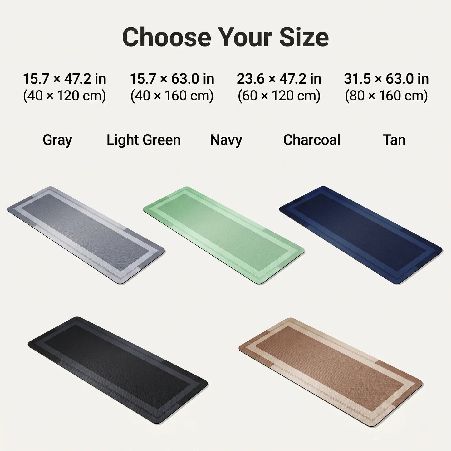 Bathroom Runner Mat Low-Profile Non-Slip Rubber Backing