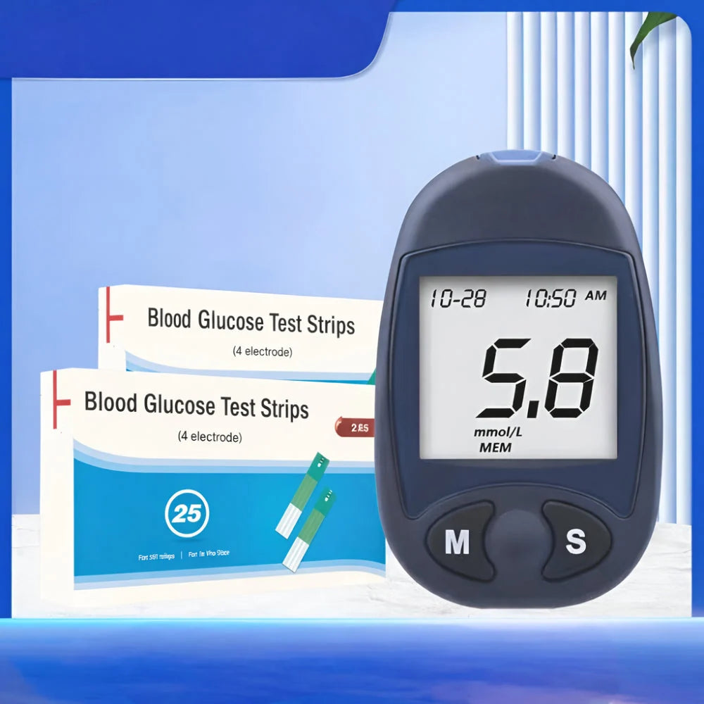 Blood Glucose Monitor Quick Readings Portable 300-Result Memory