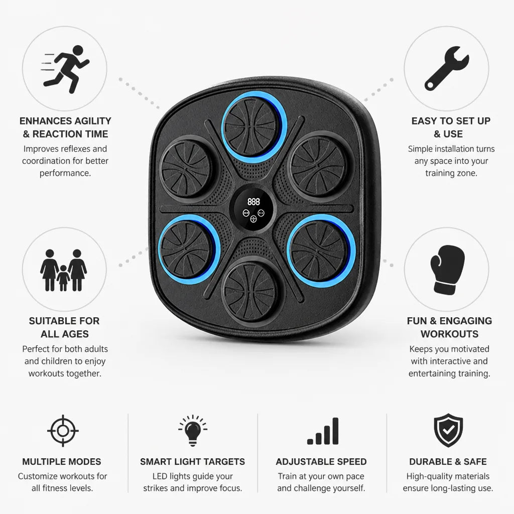 Boxing Reflex Trainer Smart Interactive Portable & Wall-Mountable