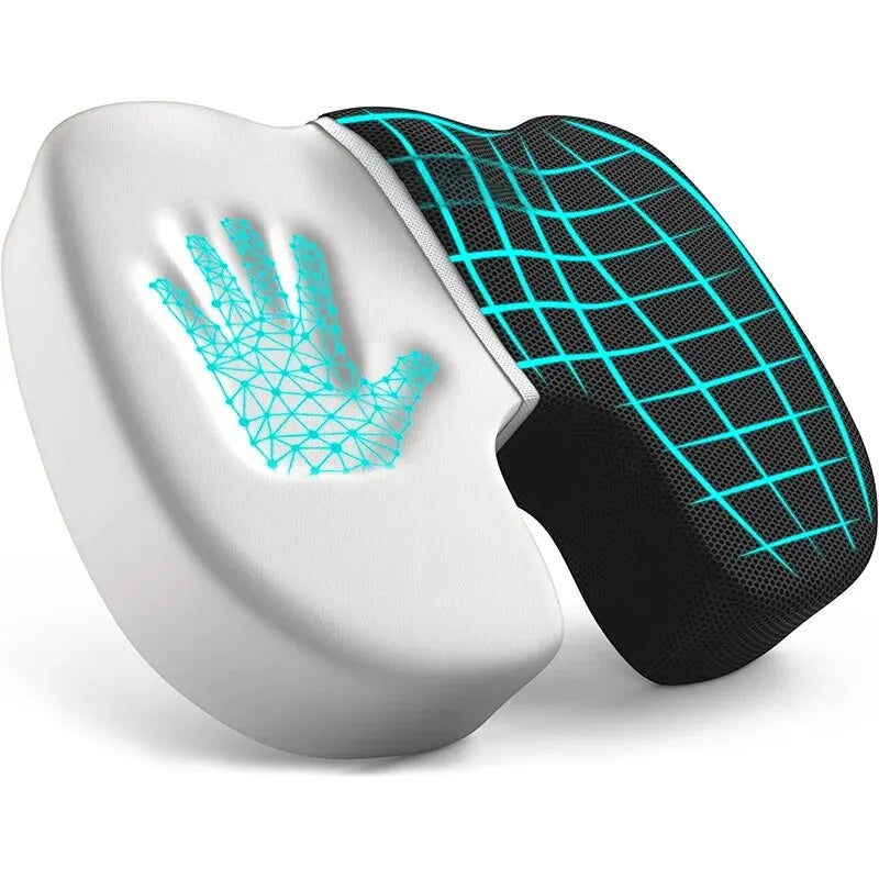 Coccyx Seat Cushion Memory Foam U-Shaped Cut-Out Washable Cover