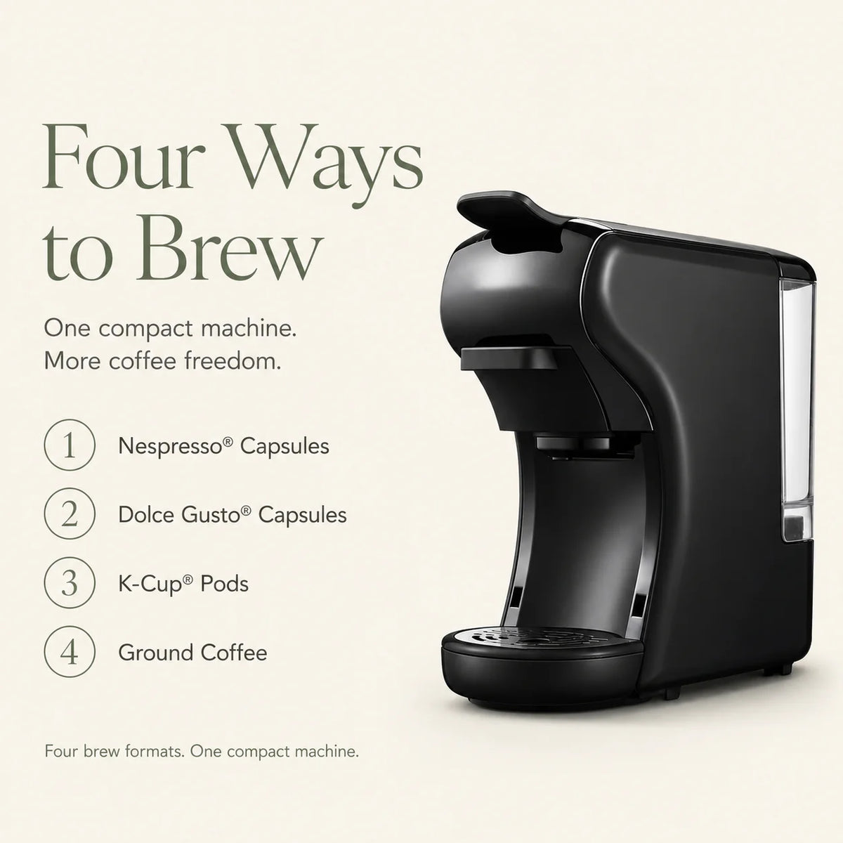 Coffee & Espresso Maker 4-in-1 Hot & Cold Modes