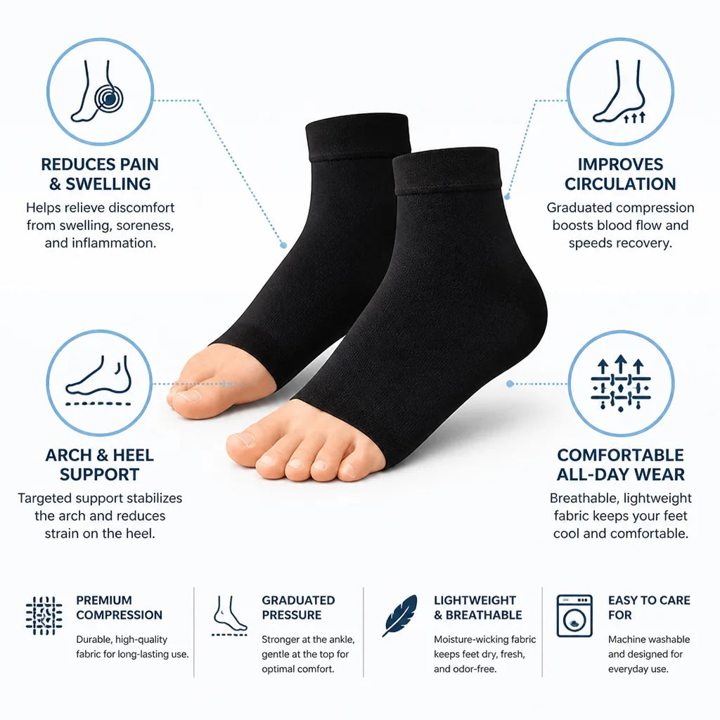 Compression Ankle Socks Graduated Heel & Arch Support