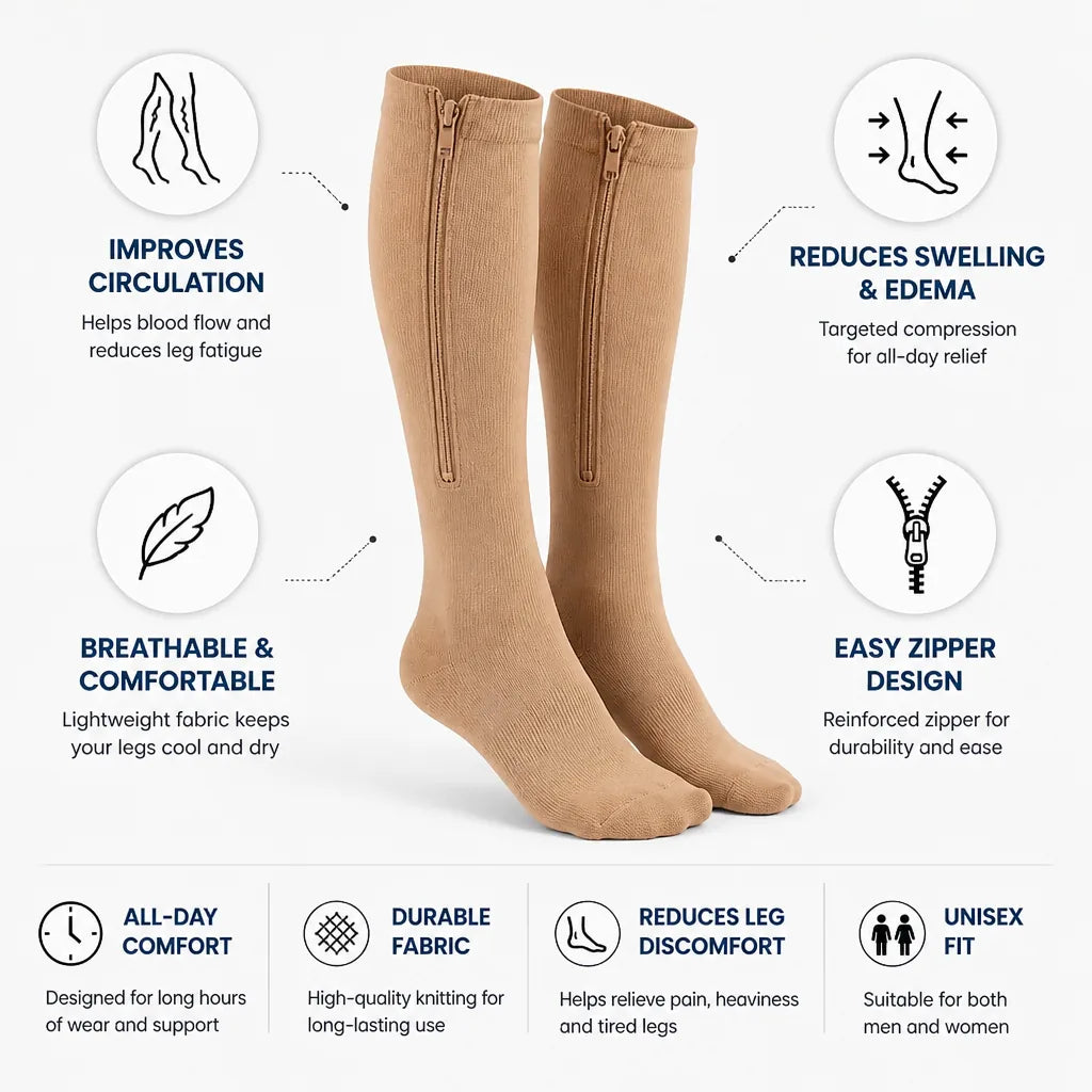 Compression Socks Graduated Compression Breathable Seamless Knit