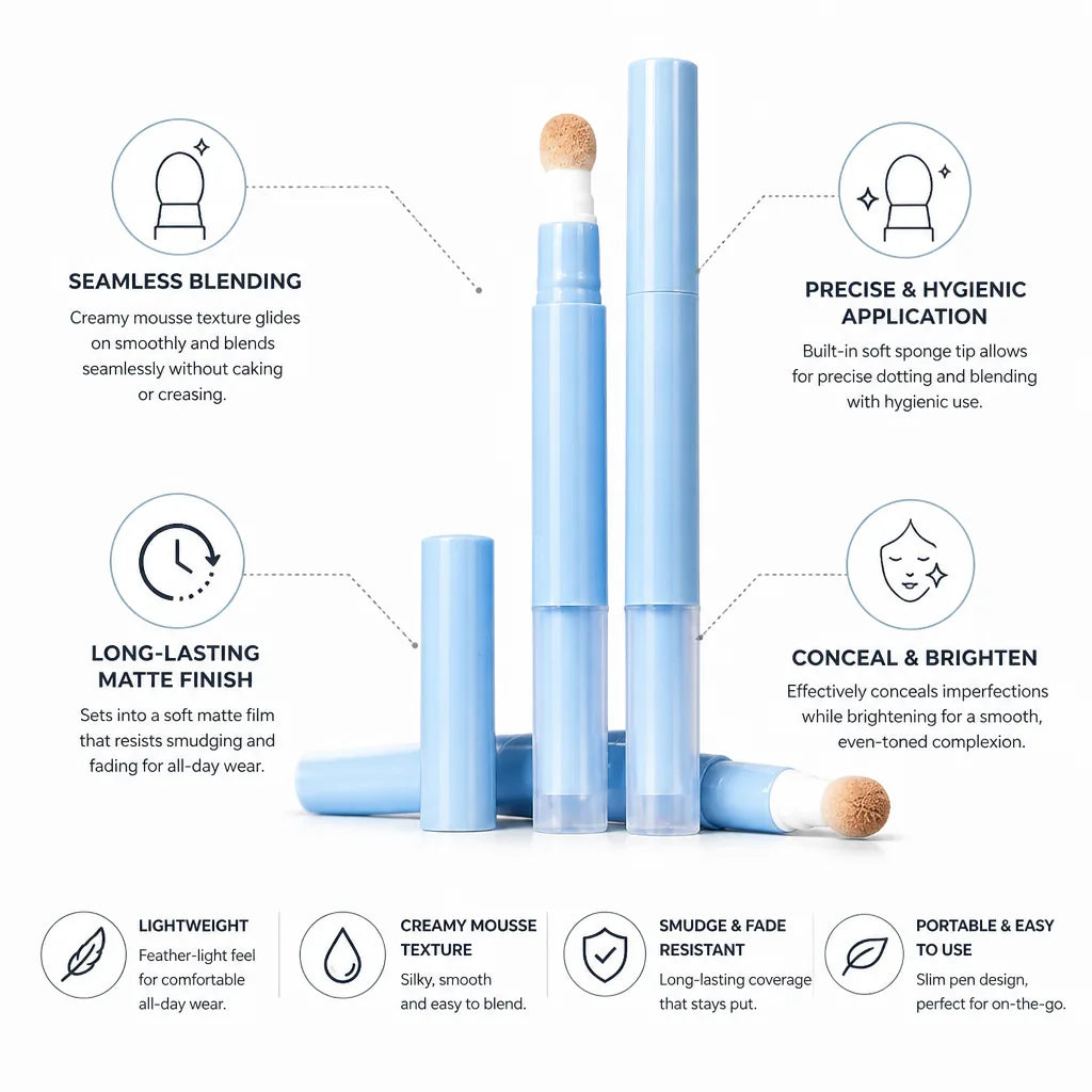 Concealer Pen Cream-Mousse Built-In Sponge Matte Finish