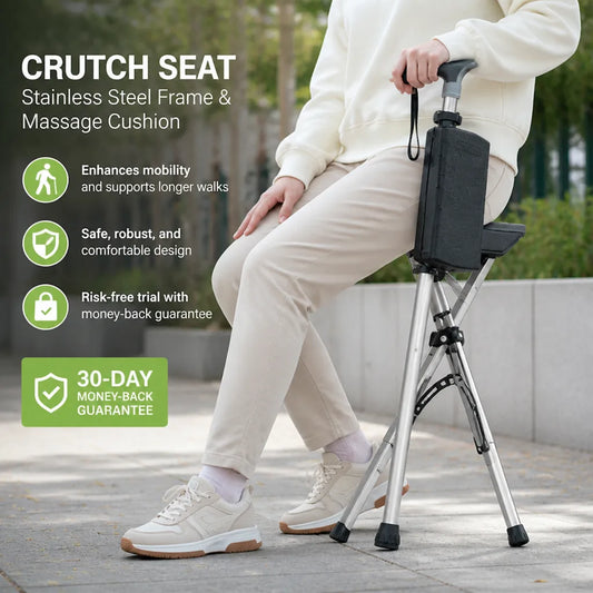 Crutch Seat Stainless Steel Frame & Massage Cushion