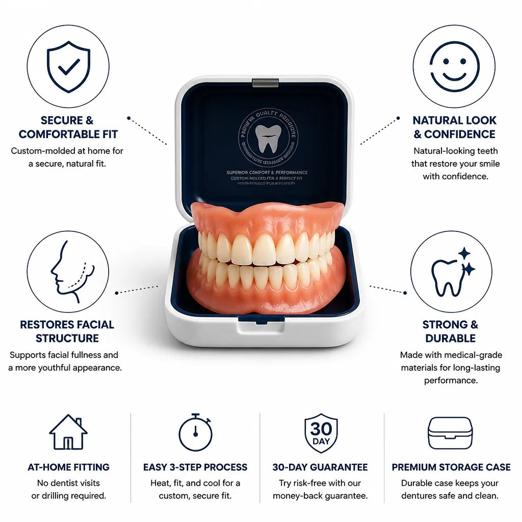 Dentures Custom-Fit Home Molding Upper & Lower