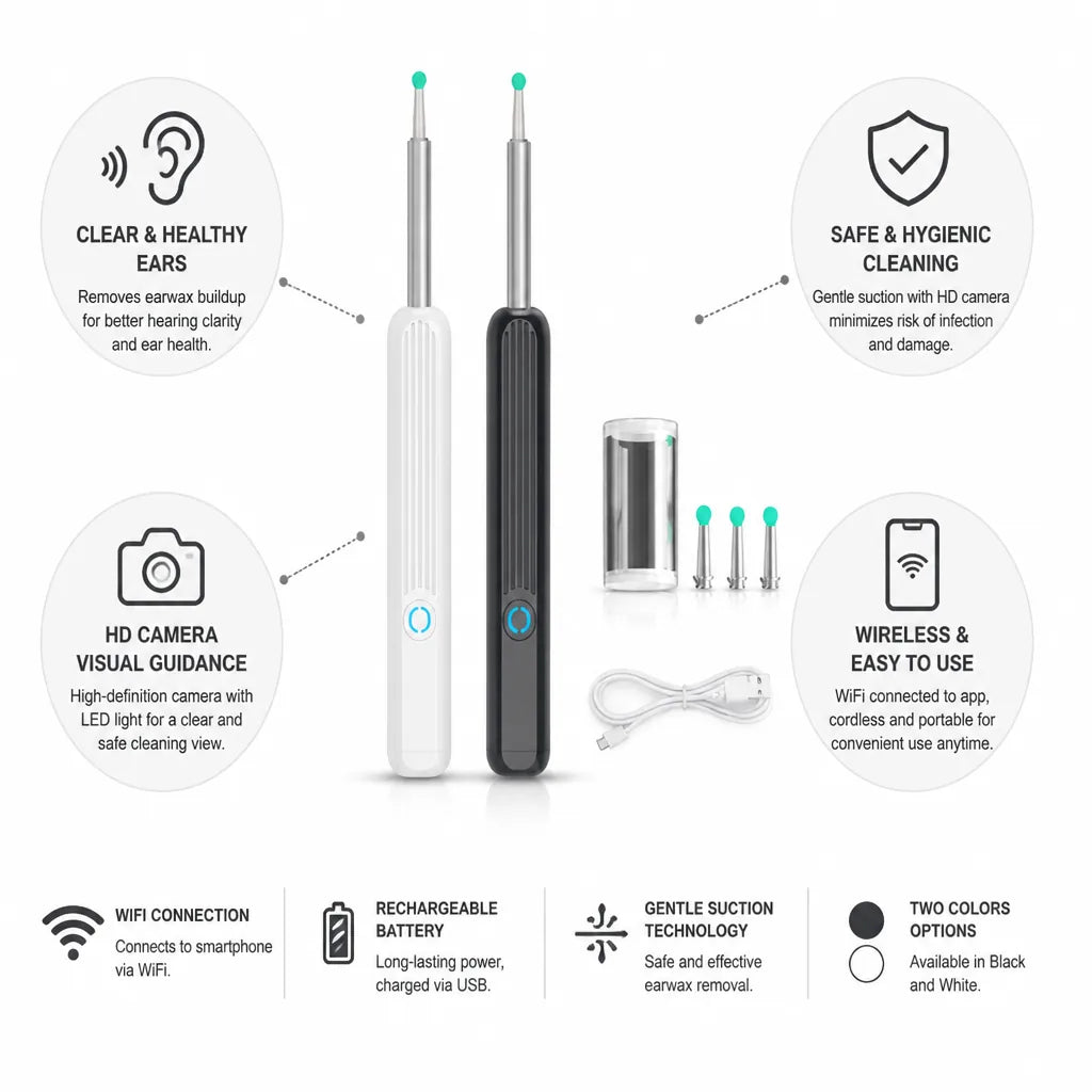 Ear Cleaner WiFi HD Camera Gentle Suction