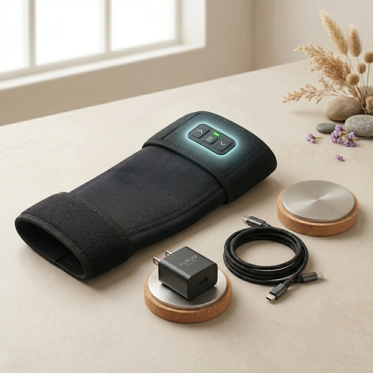 Elbow Sleeve Heated Compression Adjustable Heat & Massage