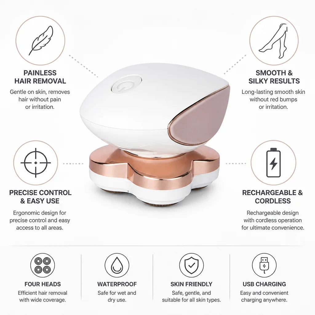 Electric Epilator Painless Precise Rechargeable