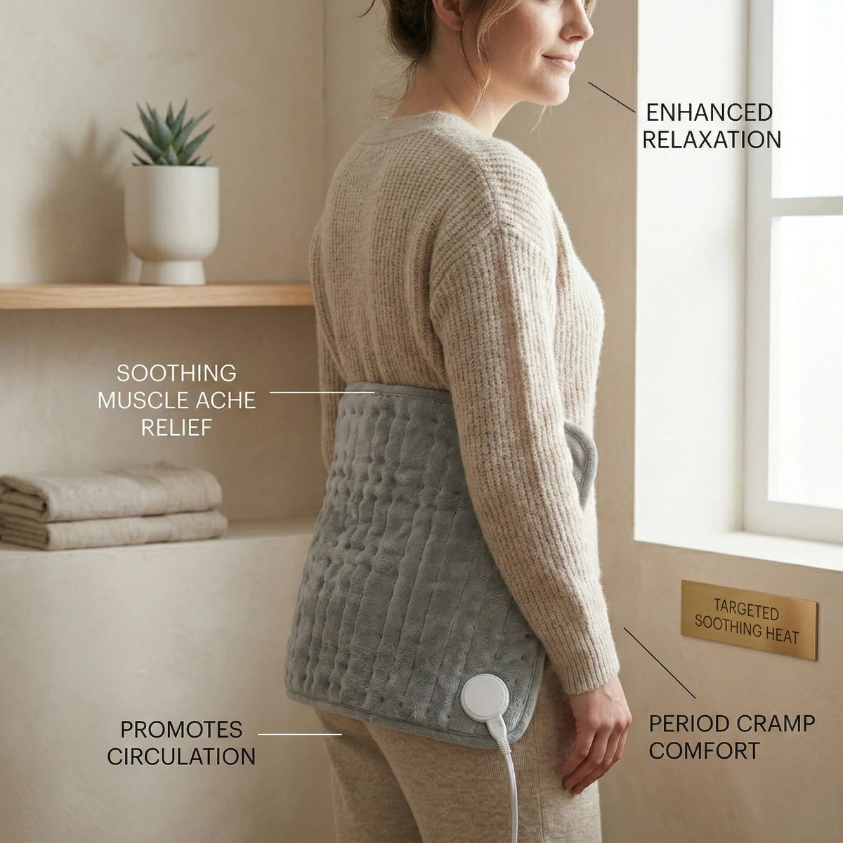 Electric Heating Pad Plush Washable Cover Adjustable Heat