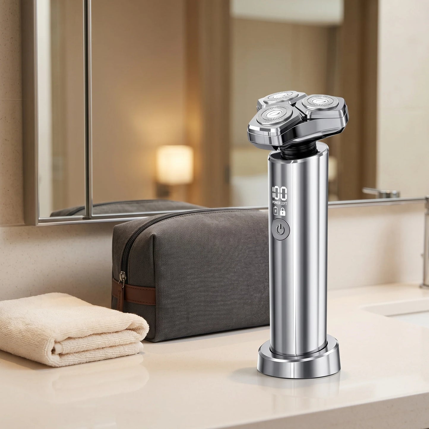 Electric Shaver 3-Head Magnetic Rotary Cordless Rechargeable